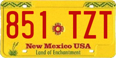 NM license plate 851TZT