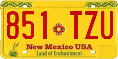 NM license plate 851TZU