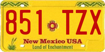 NM license plate 851TZX