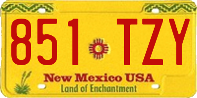 NM license plate 851TZY