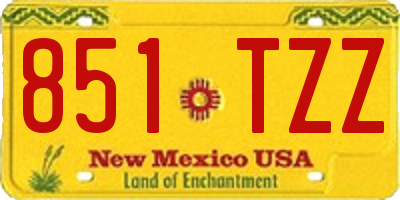 NM license plate 851TZZ
