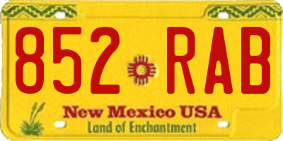 NM license plate 852RAB