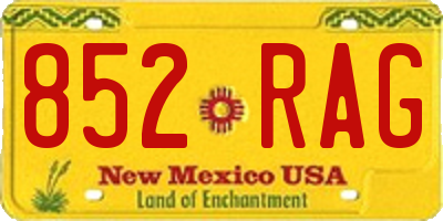 NM license plate 852RAG