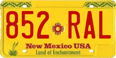 NM license plate 852RAL