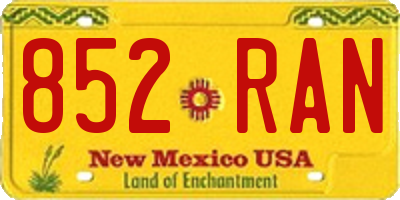 NM license plate 852RAN