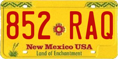 NM license plate 852RAQ