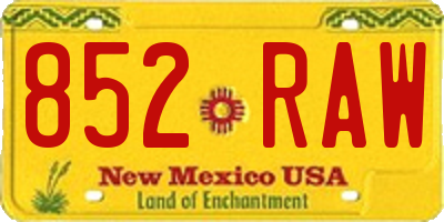 NM license plate 852RAW