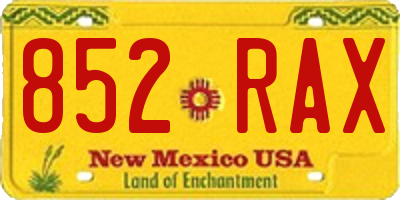 NM license plate 852RAX