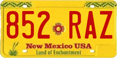 NM license plate 852RAZ