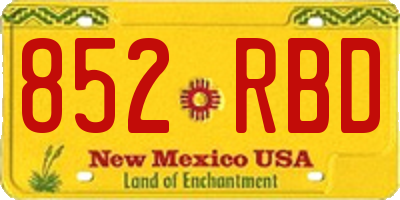NM license plate 852RBD