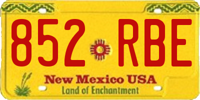 NM license plate 852RBE