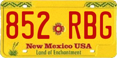NM license plate 852RBG