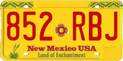 NM license plate 852RBJ