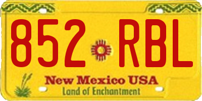 NM license plate 852RBL