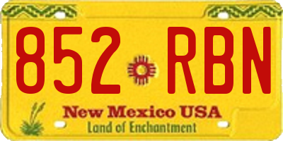 NM license plate 852RBN