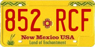 NM license plate 852RCF