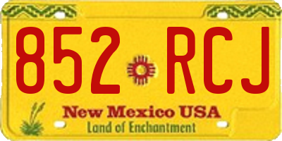 NM license plate 852RCJ
