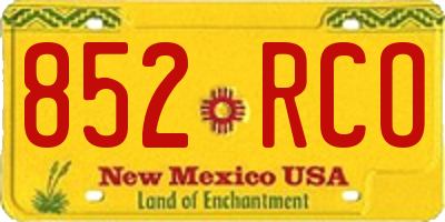 NM license plate 852RCO