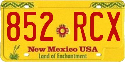 NM license plate 852RCX