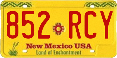 NM license plate 852RCY