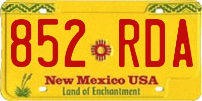 NM license plate 852RDA