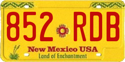 NM license plate 852RDB