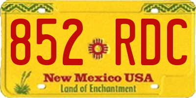 NM license plate 852RDC