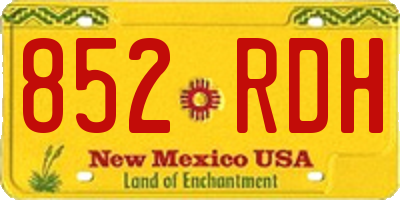 NM license plate 852RDH