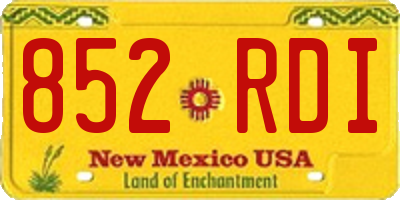 NM license plate 852RDI