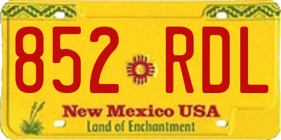 NM license plate 852RDL