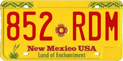 NM license plate 852RDM