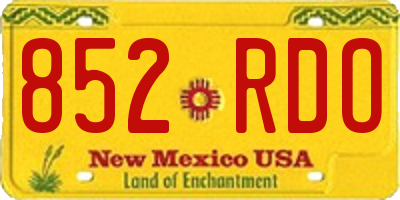 NM license plate 852RDO