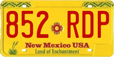 NM license plate 852RDP