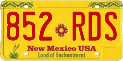 NM license plate 852RDS