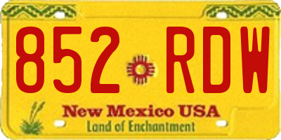 NM license plate 852RDW