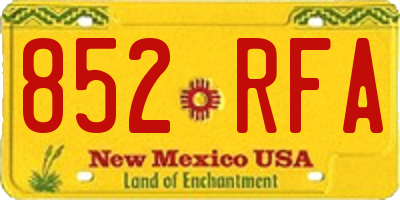 NM license plate 852RFA