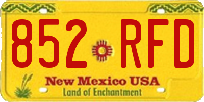 NM license plate 852RFD