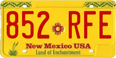 NM license plate 852RFE