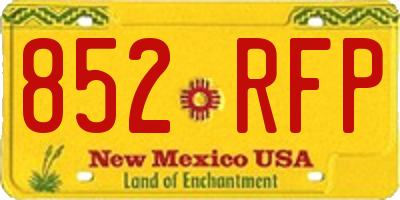 NM license plate 852RFP