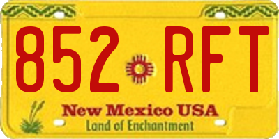 NM license plate 852RFT