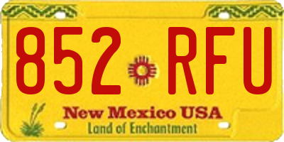 NM license plate 852RFU