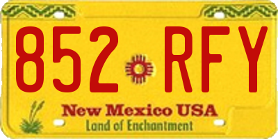 NM license plate 852RFY