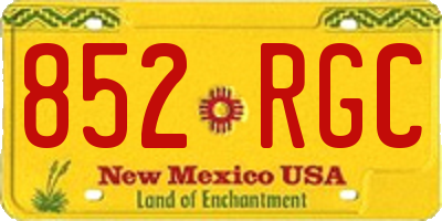 NM license plate 852RGC