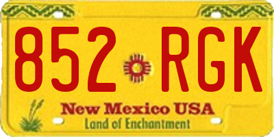 NM license plate 852RGK