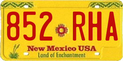 NM license plate 852RHA