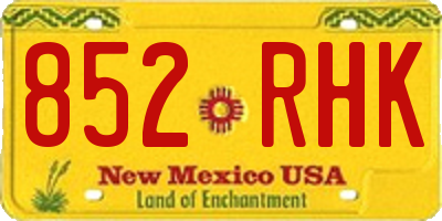 NM license plate 852RHK