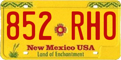 NM license plate 852RHO