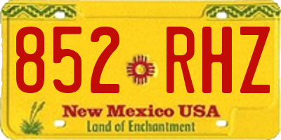 NM license plate 852RHZ