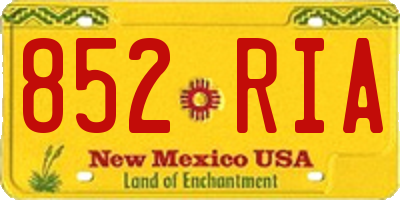 NM license plate 852RIA