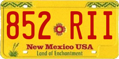 NM license plate 852RII